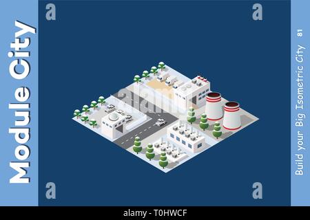 Isometrische der modernen Stadt Stock Vektor