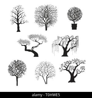 Baum Silhouetten für Design Stock Vektor