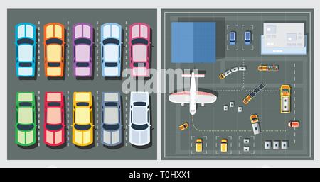 Blick von oben auf die Ebenen Stock Vektor