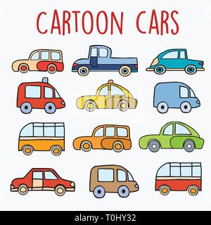 Cartoon Cars Skizze Stock Vektor