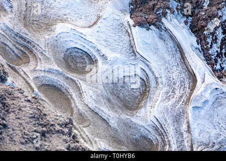 Schnee und Asche der sizilianischen Vulkan Ätna, Natur Hintergrund, Sizilien in Italien Stockfoto