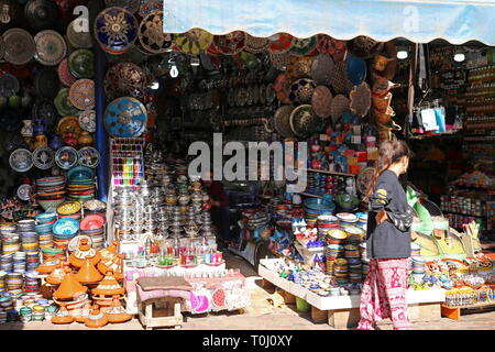 Souk Khazafine (Potter's Markt), Medina, Marrakesch, Marrakesh-Safi region, Marokko, Nordafrika Stockfoto