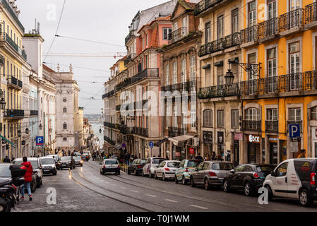 Straße in Lissabon, Portugal Stockfoto