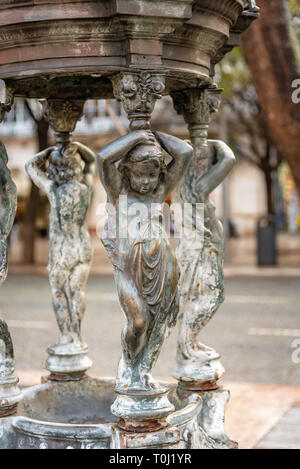 Brunnen am Rossio Platz, Lissabon, Portugal Stockfoto