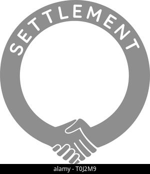Abrechnung - runde handshake Vorlage, setzen Sie eine beliebige Nummer oder einen Text im Frame Stock Vektor