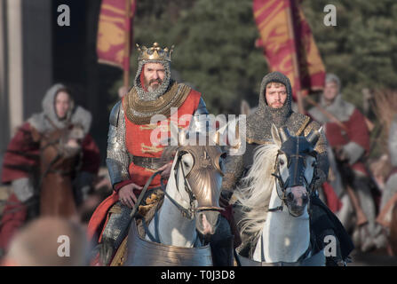 Outlaw König Dreharbeiten in Berwick-upon-Tweed. Stockfoto