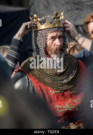 Outlaw König Dreharbeiten in Berwick-upon-Tweed. Stockfoto