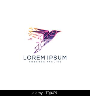 Vogel Linienfarbe Konzeption Illustration Vektor Design vorlage. Geeignet für kreative Industrie, Multimedia, Entertainment, Ausbildungen, Shop, und alle rela Stock Vektor