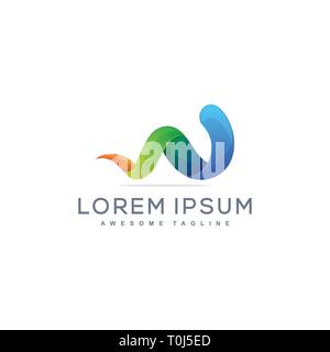 Buchstabe W bunte Illustration Konzeption Illustration vektor Vorlage. Geeignet für kreative Industrie, Multimedia, Entertainment, Ausbildungen, Shop, Stock Vektor