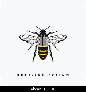 Biene illustration Vektor Design vorlage. Geeignet für kreative Industrie, Multimedia, Entertainment, Ausbildungen, Shop, und alle damit verbundenen Unternehmen Stock Vektor