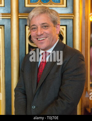 John Bercow, Sprecher des Unterhauses im Haus des Lautsprechers, Häuser des Parlaments fotografiert. Stockfoto