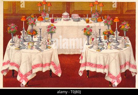 Die obere Tabellen mit Buffet', c 1907. Schöpfer: Unbekannt. Stockfoto