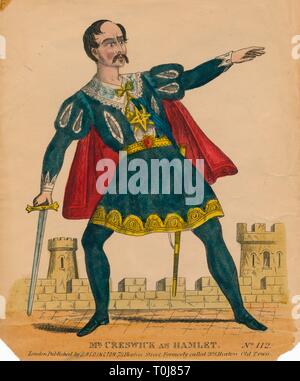 "Mr. Creswick als Hamlet', 1849. Schöpfer: Unbekannt. Stockfoto