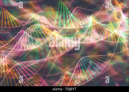 Bild von den genetischen Code der DNA. Konzept Bild für den Einsatz als Hintergrund. Farbige 3D-Darstellung. Stockfoto