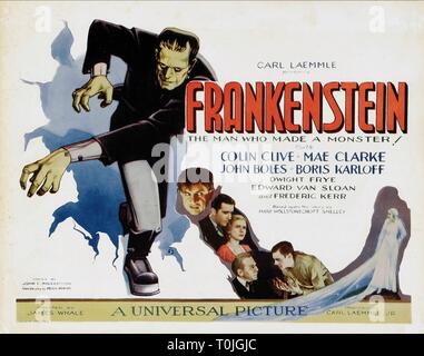 BORIS KARLOFF POSTER, Frankenstein, 1931 Stockfoto