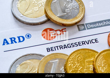 Symbolische foto Broadcasting Company Beitrag Beitrag Service, Symbolfoto Rundfunkbeitrag Beitragsservice Stockfoto