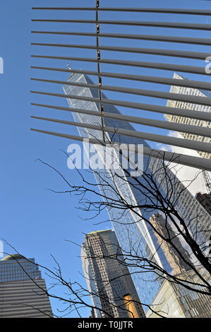 Fragment des World Trade Center in Manhattan. Stockfoto