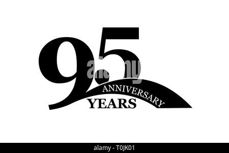 95 Jahre Jubiläum, einfaches Design, Logo Stock Vektor