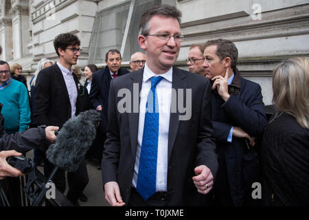 London, Großbritannien. 20. März, 2019. Jeremy Wright QC MP, Staatssekretär für Digitale, Kultur, Medien und Sport, kommt in 10 Downing Street für eine Sitzung, nachdem Premierminister Theresa's Mai Ankündigung, dass sie der EU-Ratspräsident Donald Tusk geschrieben hatte eine Verzögerung zu Brexit auf Antrag bis zum 30. Juni. Credit: Mark Kerrison/Alamy leben Nachrichten Stockfoto