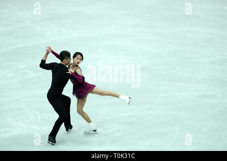 Saitama, Japan. 21 Mär, 2019. Cheng Peng/Yang Jin (CHN) Eiskunstlauf: ISU-Welt Eiskunstlauf-WM, Paare Kür an der Saitama Super Arena in Saitama, Japan. Quelle: LBA/Alamy leben Nachrichten Stockfoto