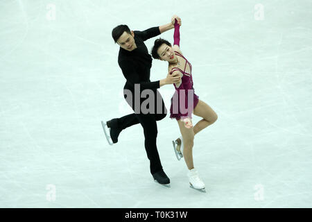 Saitama, Japan. 21 Mär, 2019. Cheng Peng/Yang Jin (CHN) Eiskunstlauf: ISU-Welt Eiskunstlauf-WM, Paare Kür an der Saitama Super Arena in Saitama, Japan. Quelle: LBA/Alamy leben Nachrichten Stockfoto