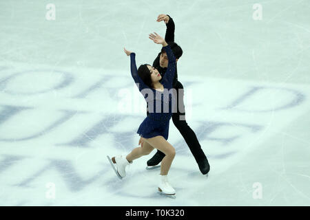 Saitama, Japan. 21 Mär, 2019. Wenjing Sui/Cong Han (CHN) Eiskunstlauf: ISU-Welt Eiskunstlauf-WM, Paare Kür an der Saitama Super Arena in Saitama, Japan. Quelle: LBA/Alamy leben Nachrichten Stockfoto