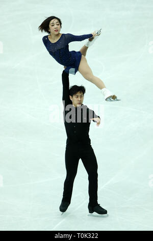 Saitama, Japan. 21 Mär, 2019. Wenjing Sui/Cong Han (CHN) Eiskunstlauf: ISU-Welt Eiskunstlauf-WM, Paare Kür an der Saitama Super Arena in Saitama, Japan. Quelle: LBA/Alamy leben Nachrichten Stockfoto