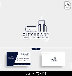 Stadt buchen, oder Startseite Buchen line Art Logo template Vector Illustration icon-Element isoliert - Vektor Datei Stock Vektor