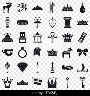 Behörde Icons Set, einfachen Stil Stock Vektor