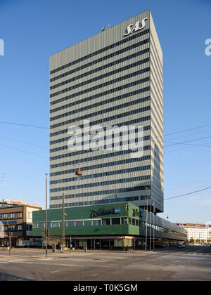 Kopenhagen. Dänemark. SAS Hotel, (jetzt das Radisson Hotel, Royal Copenhagen) von Arne Jacobsen und 1961 abgeschlossen. Stockfoto