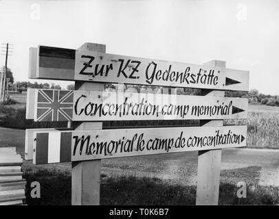 Geographie/Reisen, Deutschland, Dachau, Konzentrationslager, Gedenkstätte, Zeichen, 1960, Additional-Rights - Clearance-Info - Not-Available Stockfoto