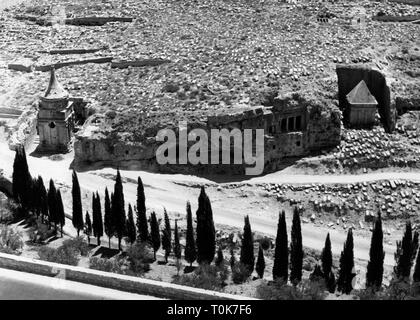 Geographie/Reisen, Israel, Jerusalem, Kedron Valley, vor-christlichen Gräbern, 1962, Additional-Rights - Clearance-Info - Not-Available Stockfoto