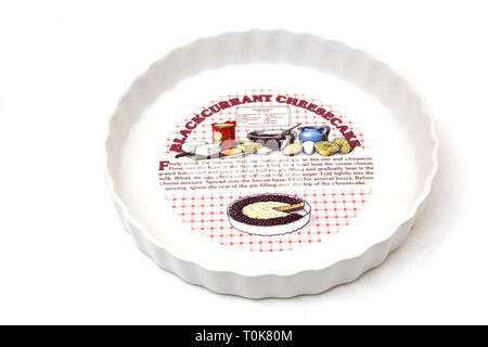 Keramik Käsekuchen/Flan Dish Stockfoto