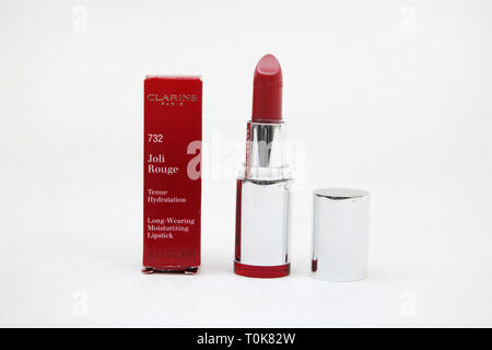 Clairns Joli Rouge Rot feuchtigkeitsspendende Lippenstift Stockfoto
