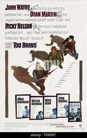 JOHN WAYNE, Dean Martin, Ricky Nelson, Plakat, Rio Bravo, 1959 Stockfoto