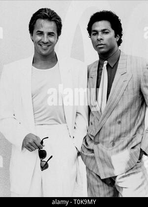 DON JOHNSON, PHILIP MICHAEL THOMAS, MIAMI VICE, 1984 Stockfoto