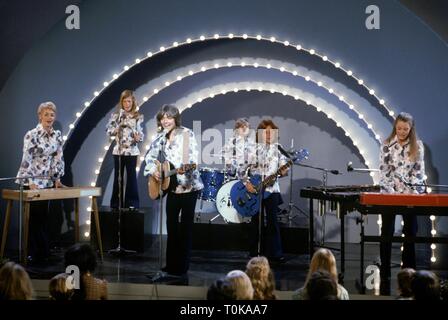 Die PARTRIDGE FAMILIE, SHIRLEY JONES, SUZANNE CROUGH, David Cassidy, BRIAN FORSTER, DANNY BONADUCE, SUSAN DEY, 1970 Stockfoto