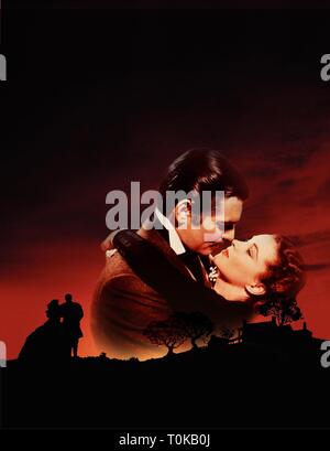 CLARK GABLE, Vivien Leigh, gegangen mit dem Wind, 1939 Stockfoto