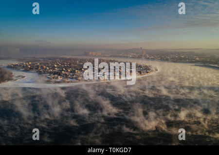 Angara in Irkutsk im Winter, Russland Stockfoto