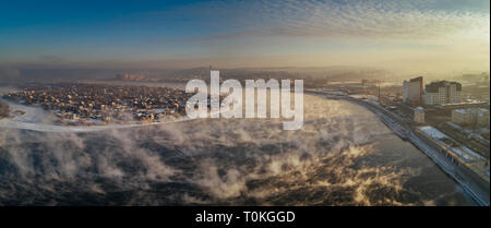 Angara in Irkutsk im Winter, Russland Stockfoto