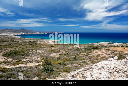 Costlne in Milos, Kykladen, Griechenland. Griechenland weiß und blau Stockfoto