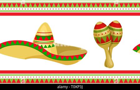 Cinco de Mayo mexikanischen Festliche nahtlose Muster Stock Vektor