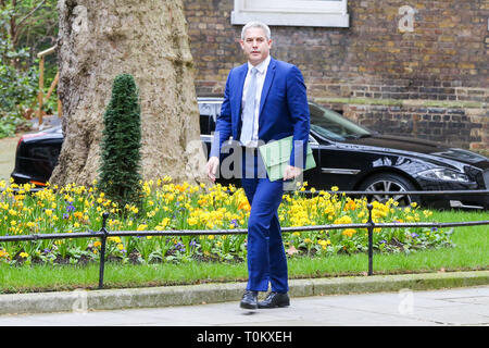 Stephen Barclay - Brexit Sekretärin ist kommen in der Downing Street. Stockfoto