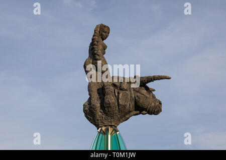 Eine Skulptur von Europa und der Stier - Ljubljana, Slowenien Stockfoto