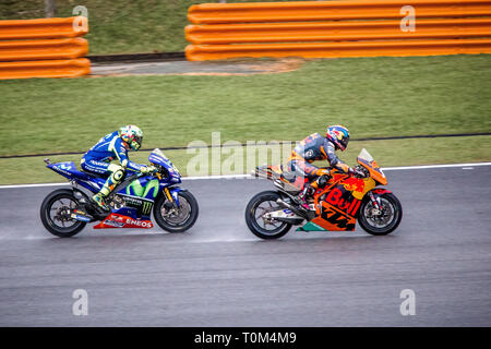 Valentino Rossi und Bradley Smith an der malaysischen Motorrad Grand Prix 2017 Stockfoto