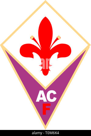 Logo der italienischen Fußball-Nationalmannschaft ACF Fiorentina - Italien. Stockfoto