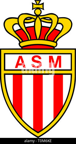 Logo der monegassischen Fußballmannschaft, wie Monaco - Stockfoto