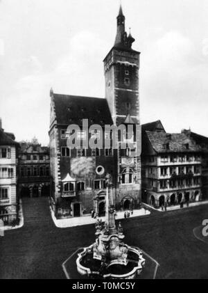 Geographie/Reisen, Deutschland, Würzburg, Gebäude, altes Rathaus, Grafeneckart, Außenansicht, circa 1930,- Additional-Rights Clearance-Info - Not-Available Stockfoto