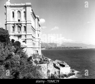 Geographie/Reisen, Monaco, Gemeinde Monaco-Ville, Gebäude, das ozeanographische Museum, Außenansicht, 1961, Additional-Rights - Clearance-Info - Not-Available Stockfoto