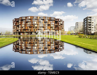 Studentenresidenz Tietgenskollegiet im Stadtteil Ørestad, Amager, Kopenhagen, Dänemark Stockfoto